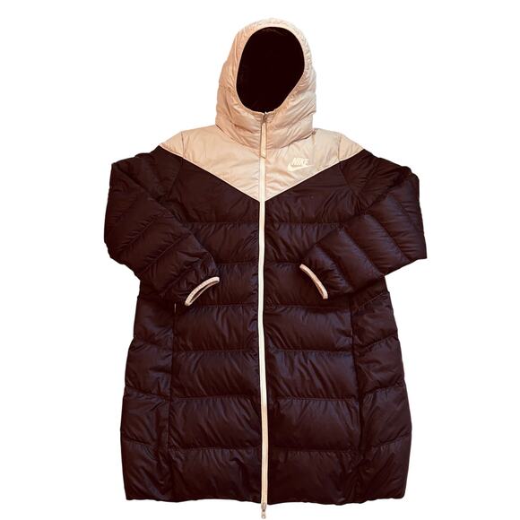 Nike Jackets & Blazers - Nike Parka Puffer Coat Womens XL Purple Hooded Windrunner Reversible Down Fill